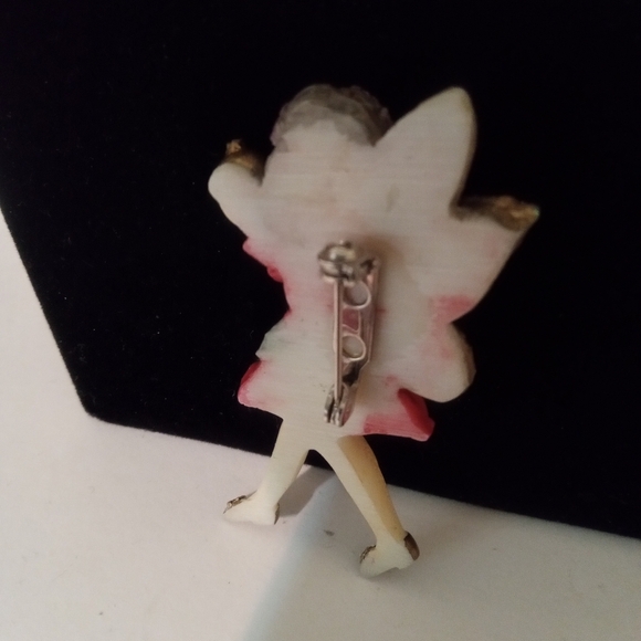 Dezines Fairy Collection Pin Brooch Red Dress Gold Wings Golden Pomegranate - Picture 4 of 4